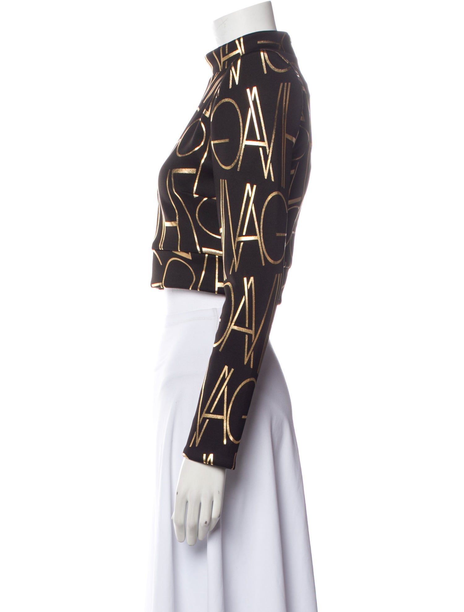 Zhivago Printed Mock Neck Crop Top