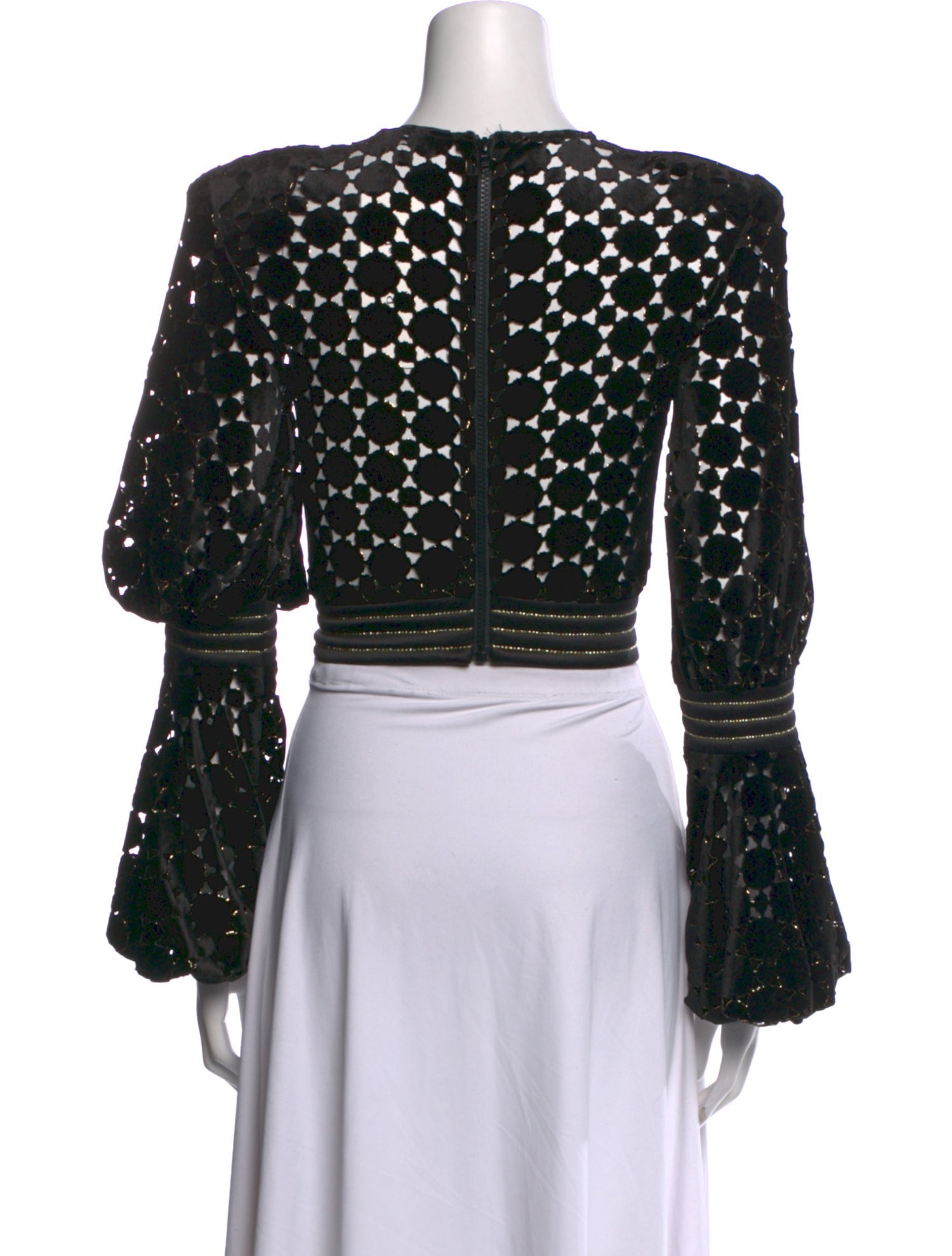 Zhivago Lace Pattern Crew Neck Crop Top