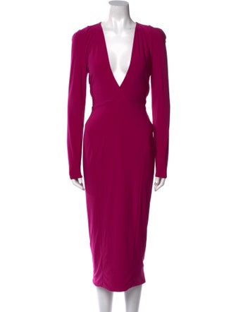 Zhivago Plunge Neckline Midi Length Dress