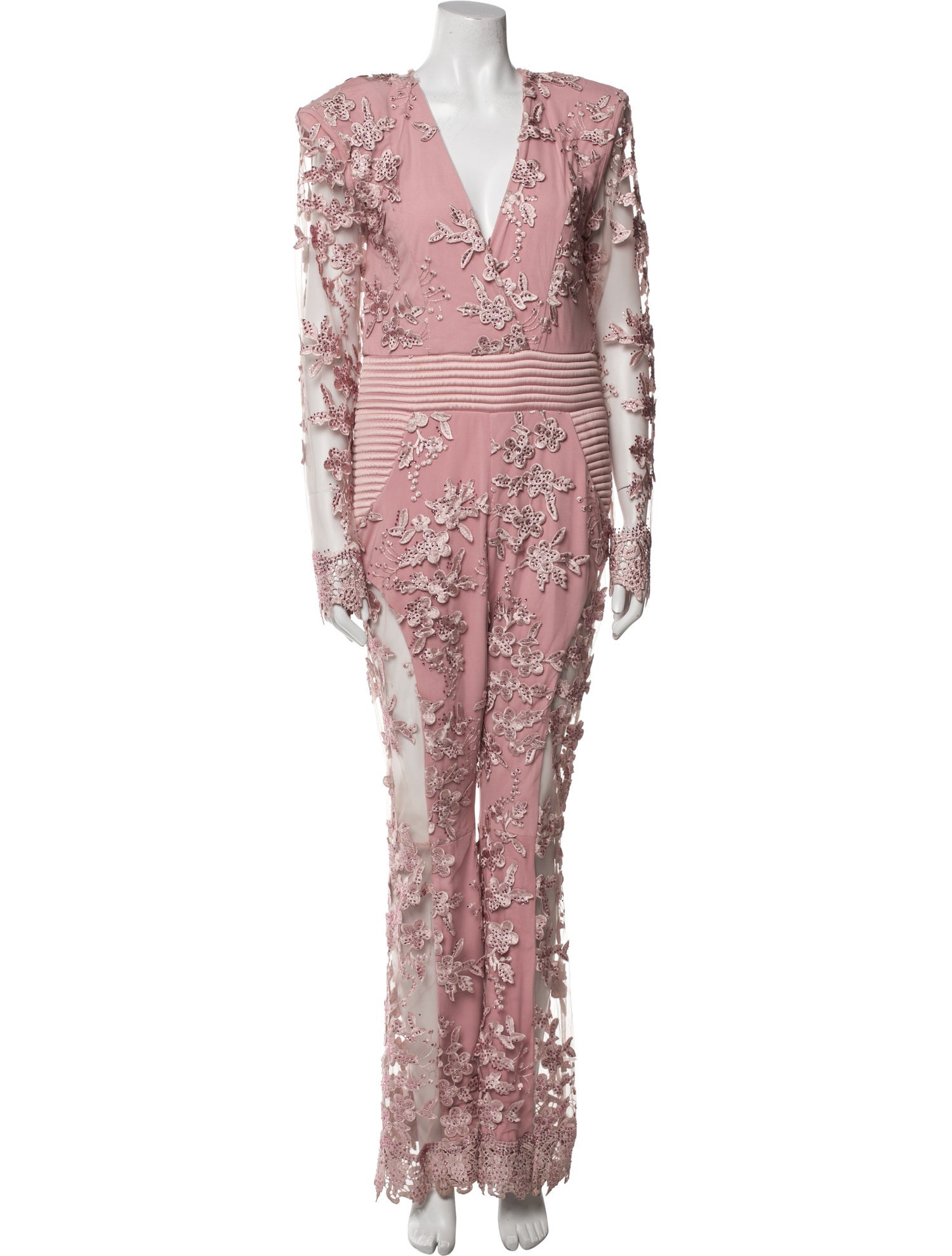 Zhivago Mesh Lace Pattern Jumpsuit