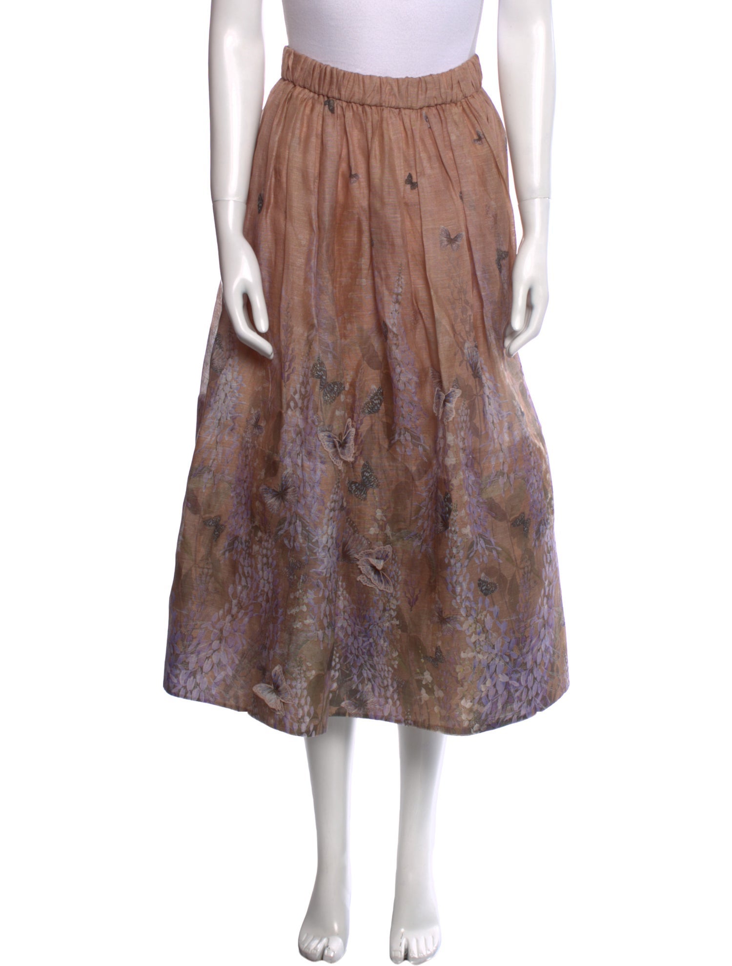 Zimmermann Printed Midi Length Skirt - Neutrals Skirts