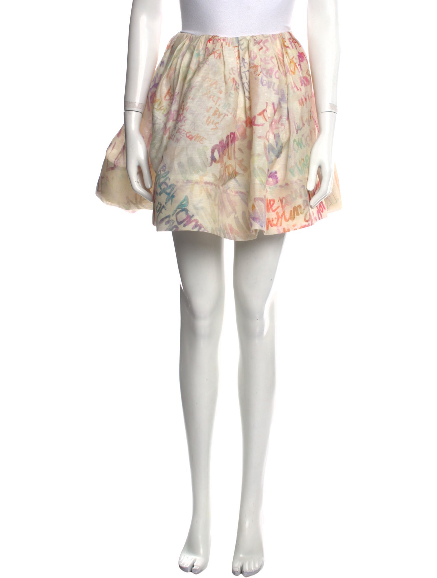 Zimmermann Printed Mini Skirt - Neutrals Skirts, Clothing