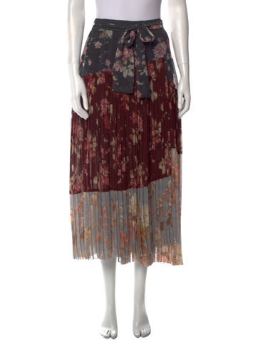 Zimmermann Skirts Floral Print Midi Length Skirt XXS
