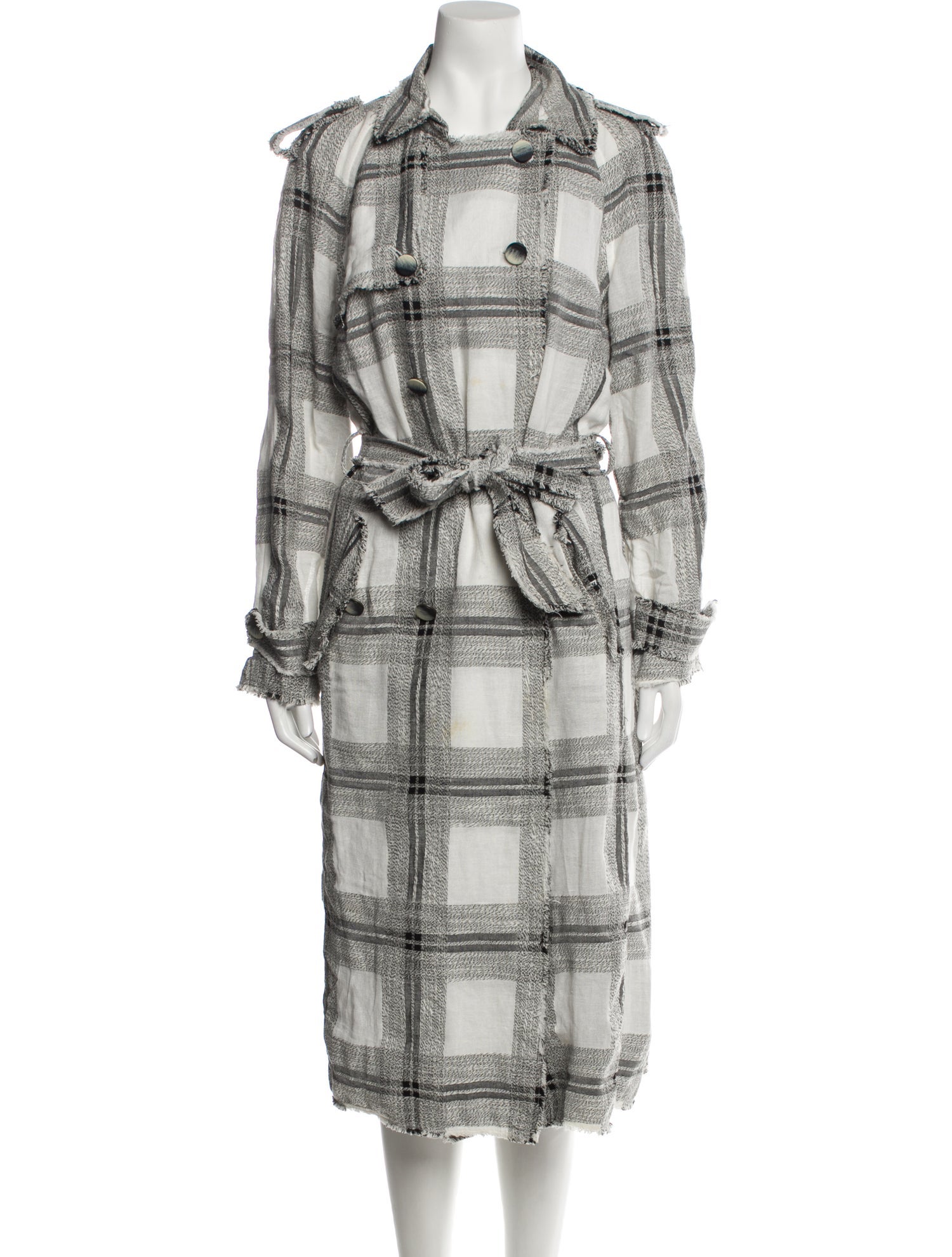 Zimmermann Plaid Print Trench Coat