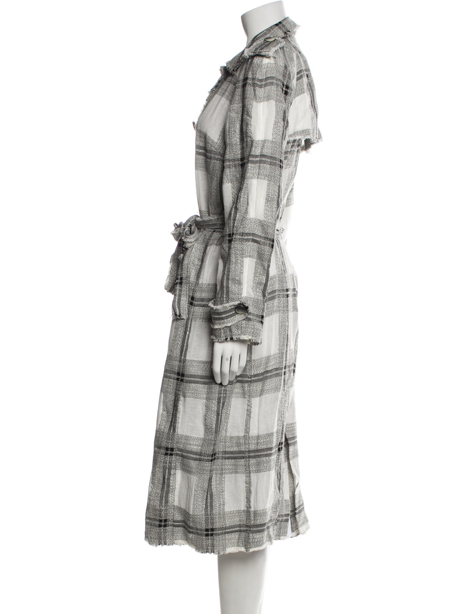 Zimmermann Plaid Print Trench Coat