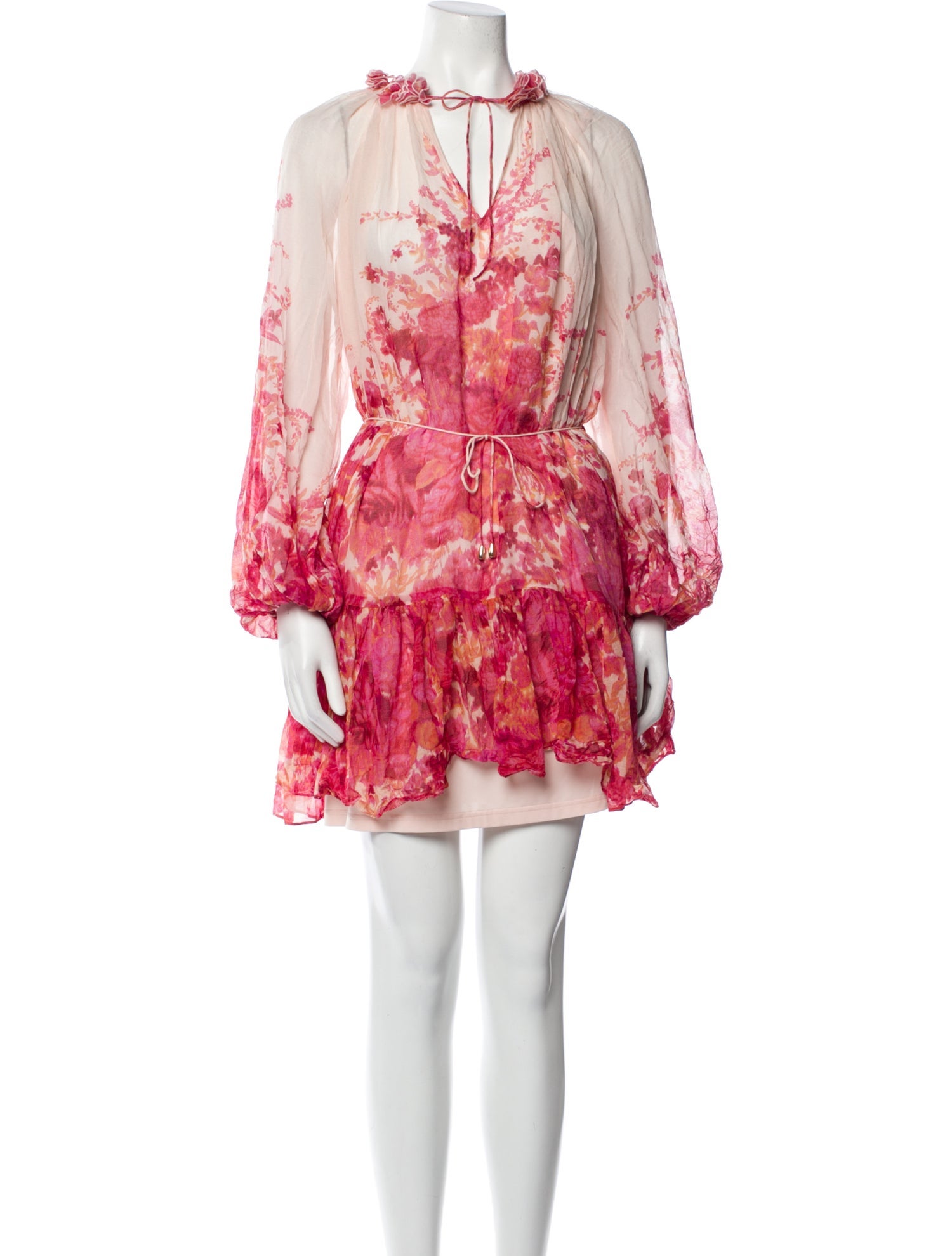 Zimmermann Floral Print Mini Dress - Pink Dresses, Clothing - WZI145653 ...