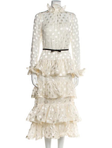 Zimmermann Dresses Polka Dot Print Long Dress M