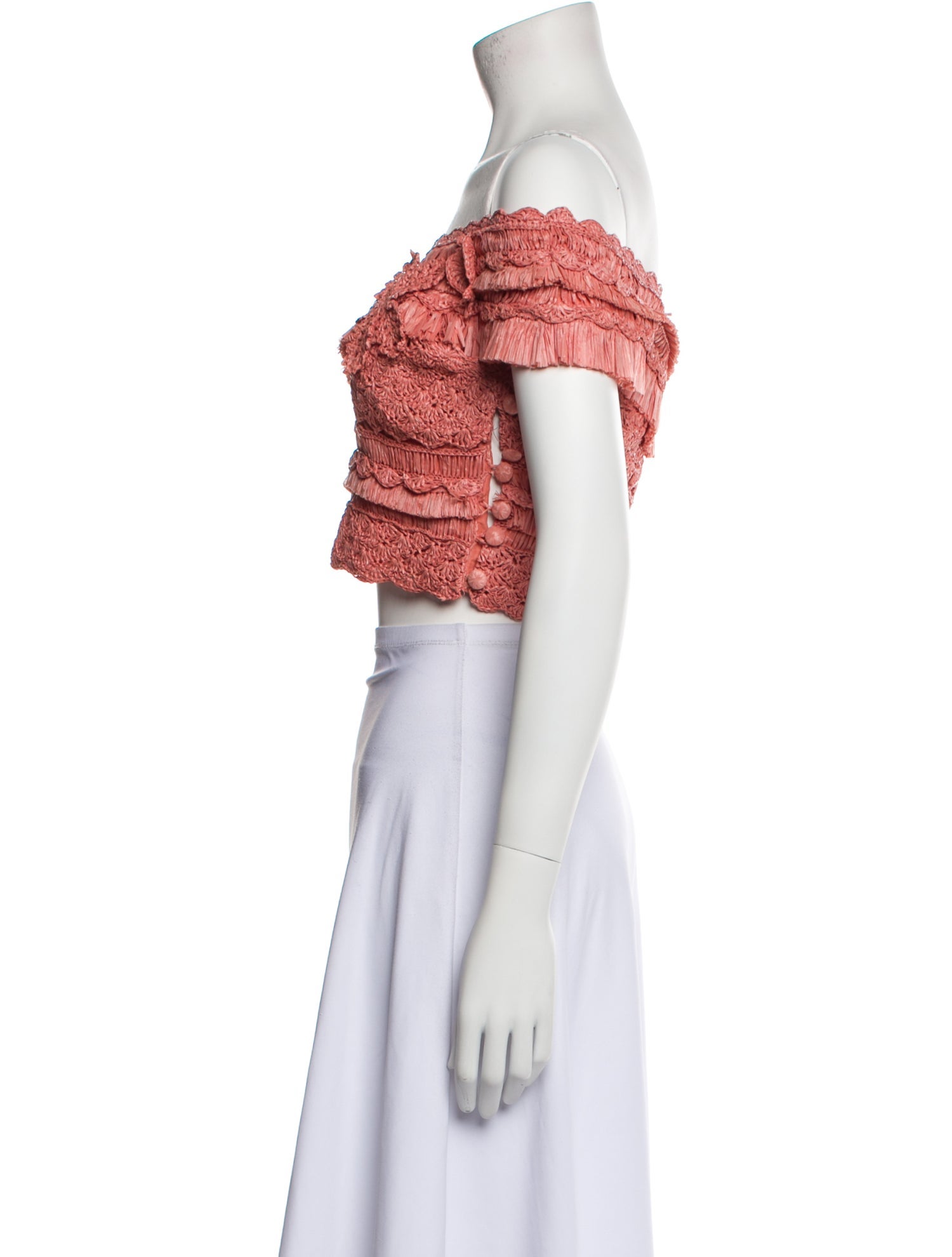 Zimmermann Off-The-Shoulder Short Sleeve Crop Top w/ Tags