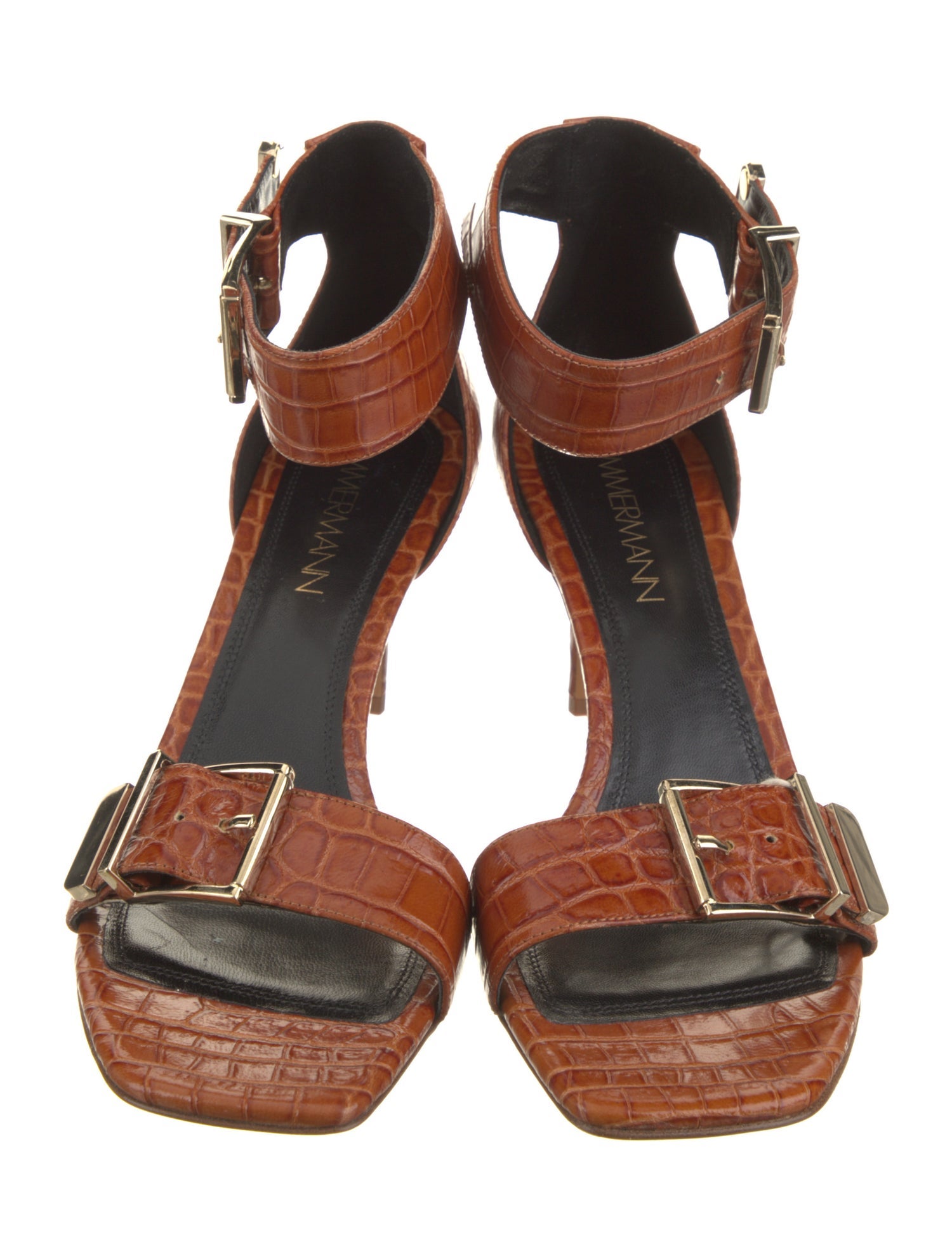 Zimmermann Embossed Leather Animal Print Sandals