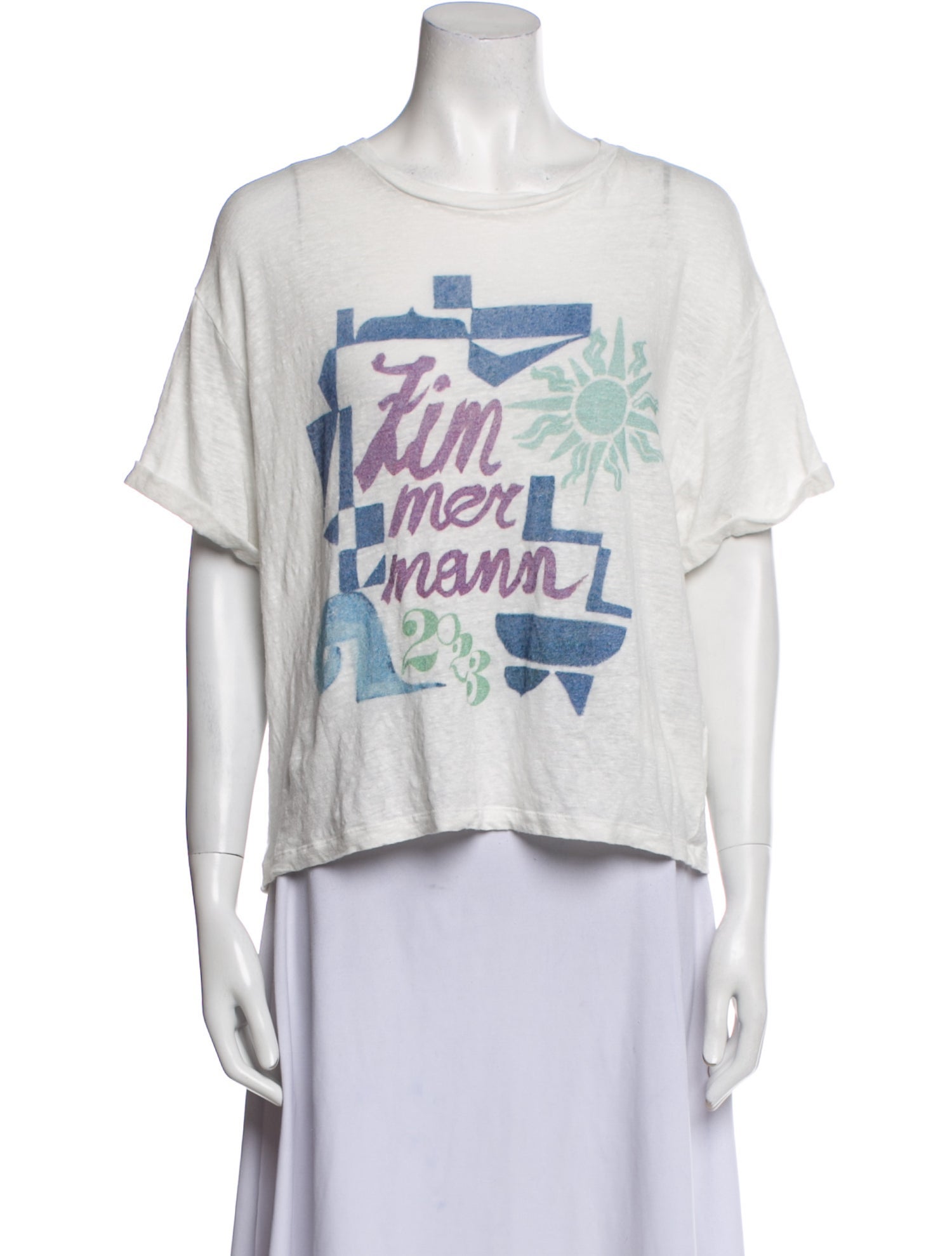Zimmermann Linen Graphic Print T-Shirt