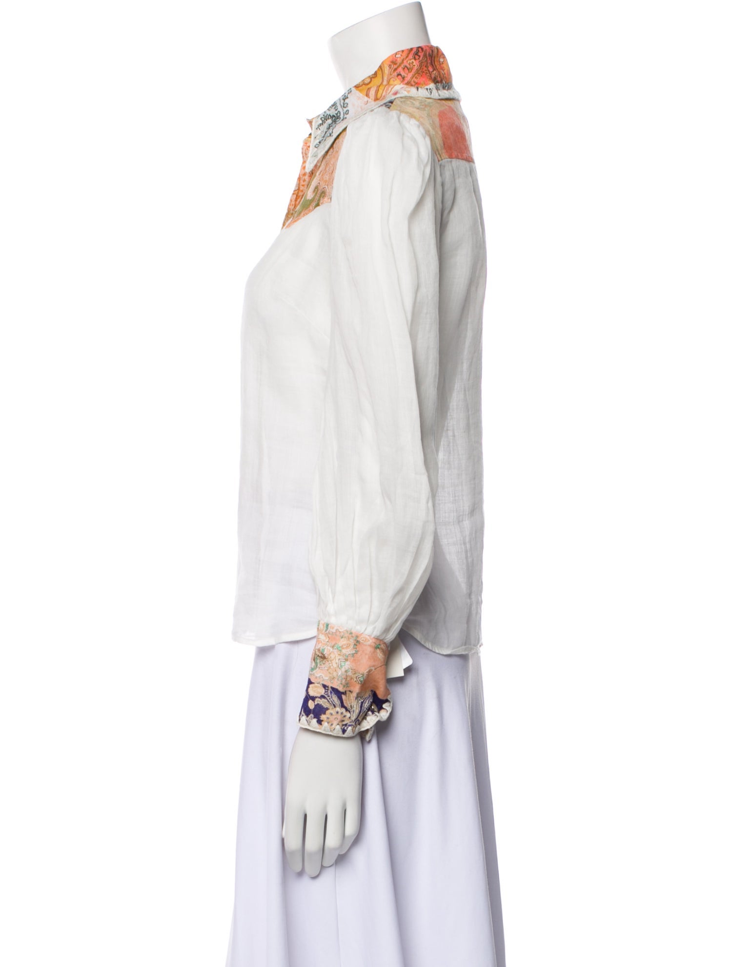 Zimmermann Printed Long Sleeve Button-Up Top