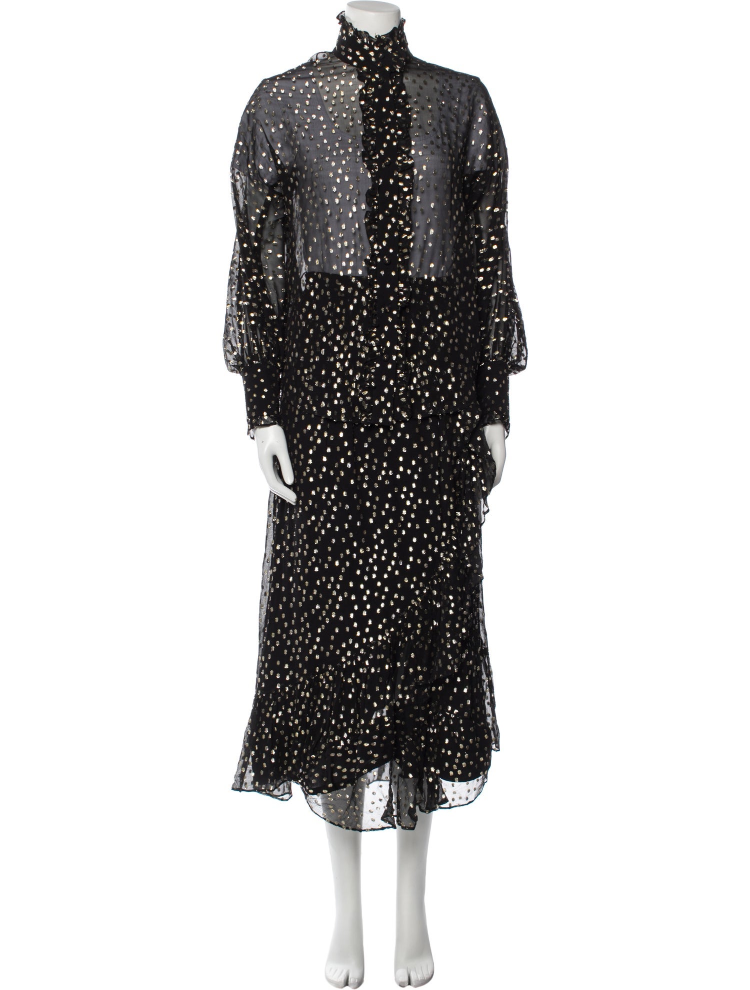 Zimmermann Silk Polka Dot Print Skirt Set