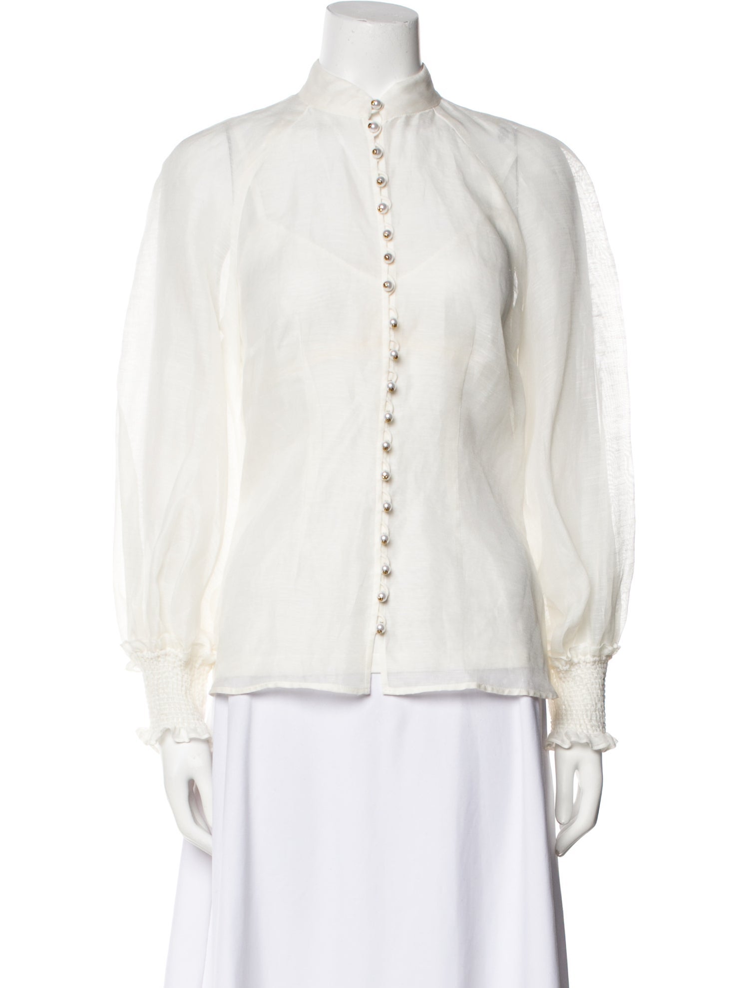 Zimmermann Linen Mock Neck Blouse