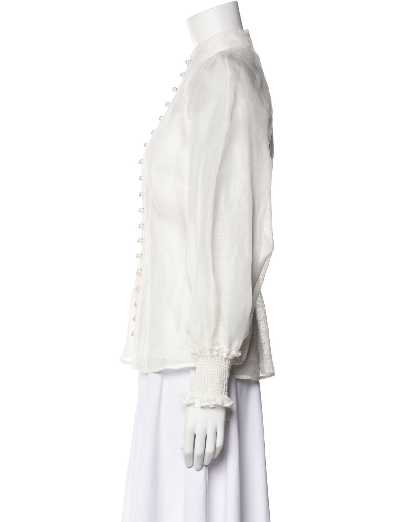 Zimmermann Linen Mock Neck Blouse
