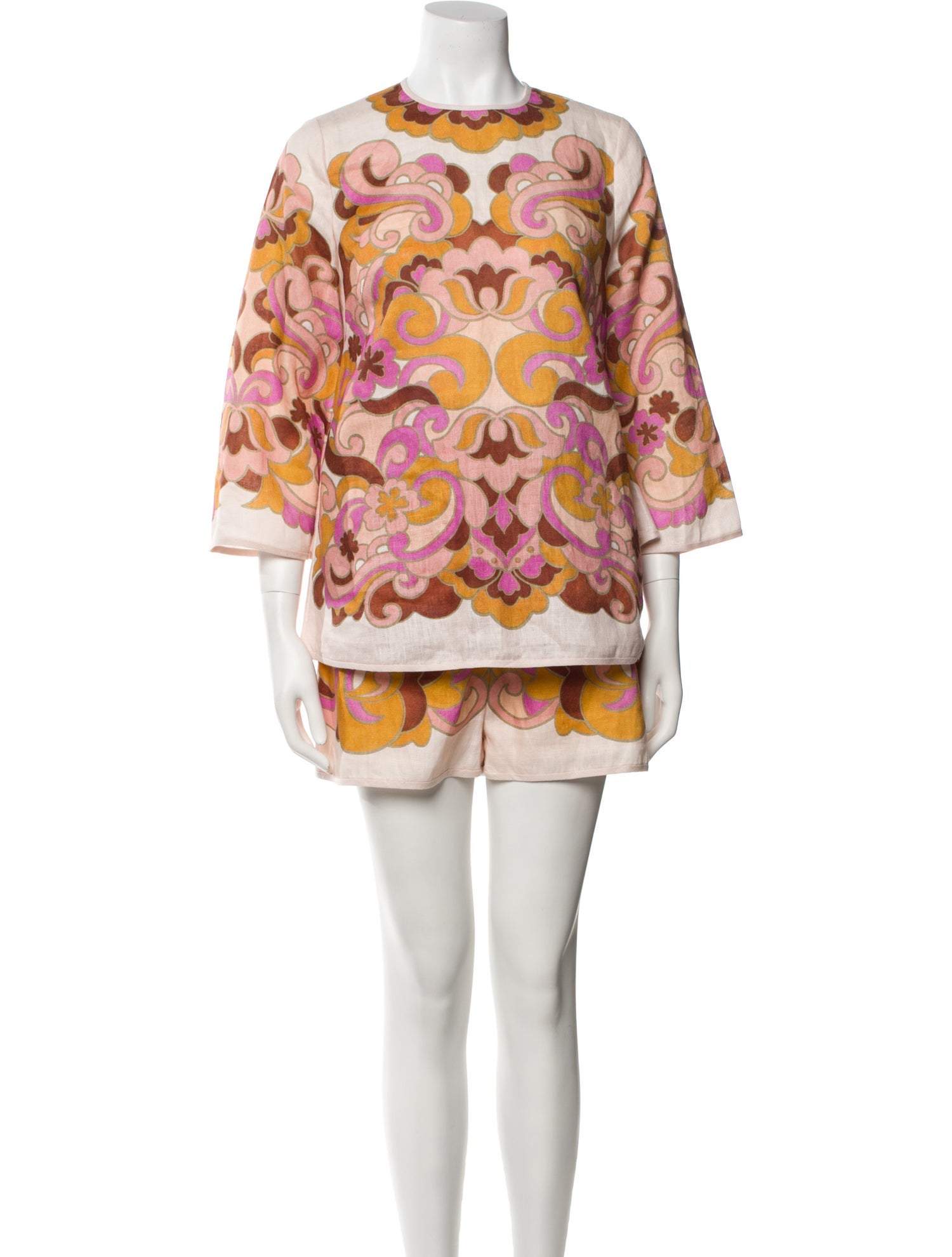 Zimmermann Linen Printed Short Set w/ Tags