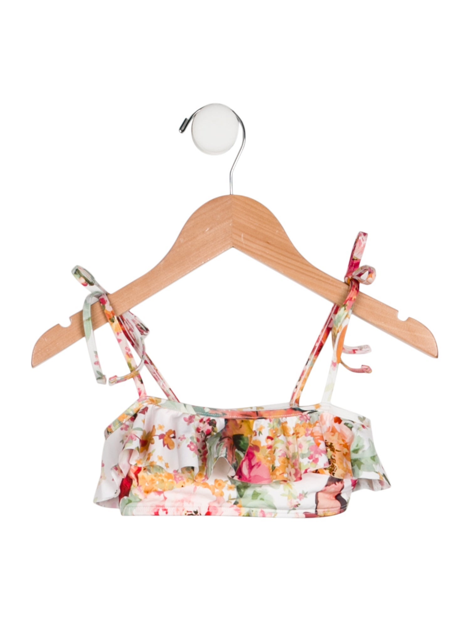 Zimmermann Girls Floral Ruffle Bathing Suit Top