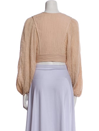 Zimmermann Open Front Long Sleeve Crop Top