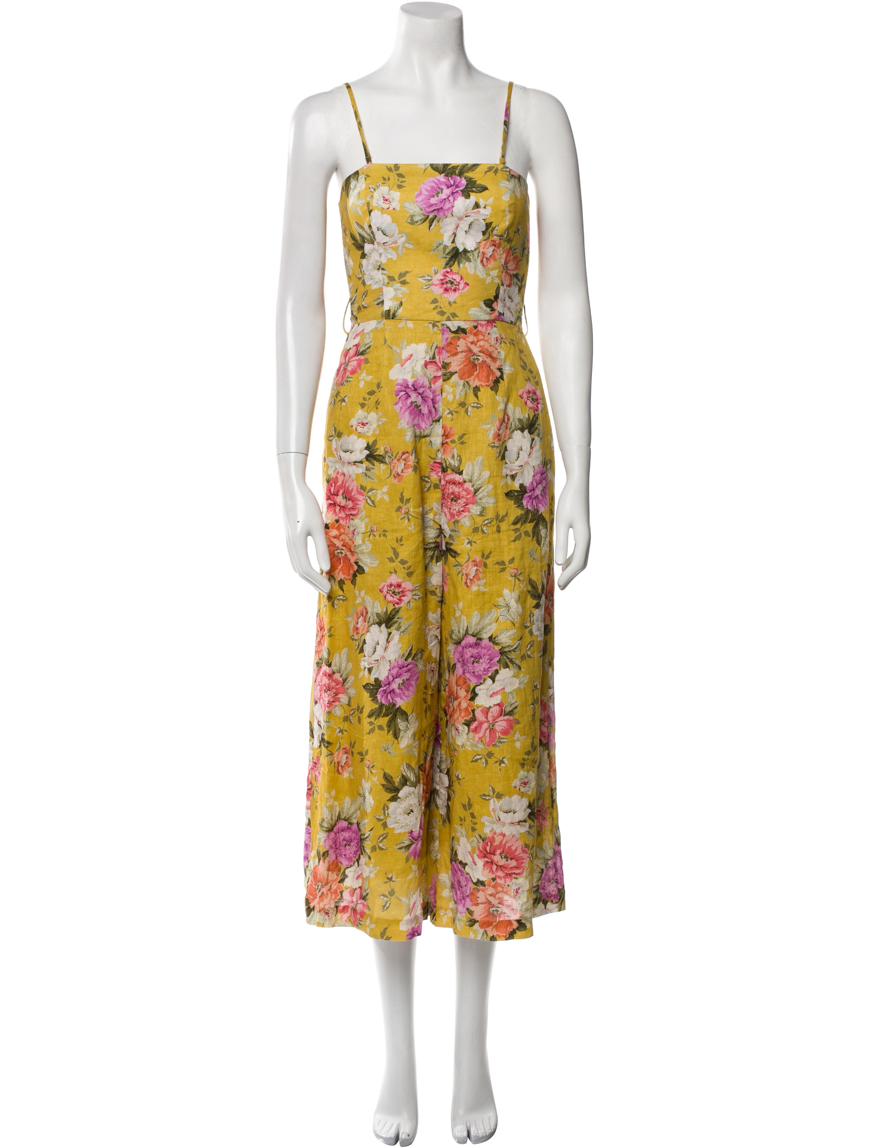 Zimmermann Linen Floral Print Jumpsuit