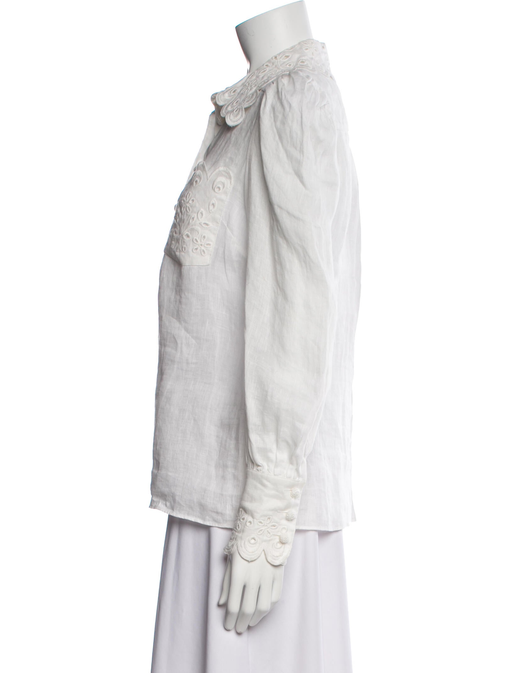 Zimmermann Linen Long Sleeve Button-Up Top