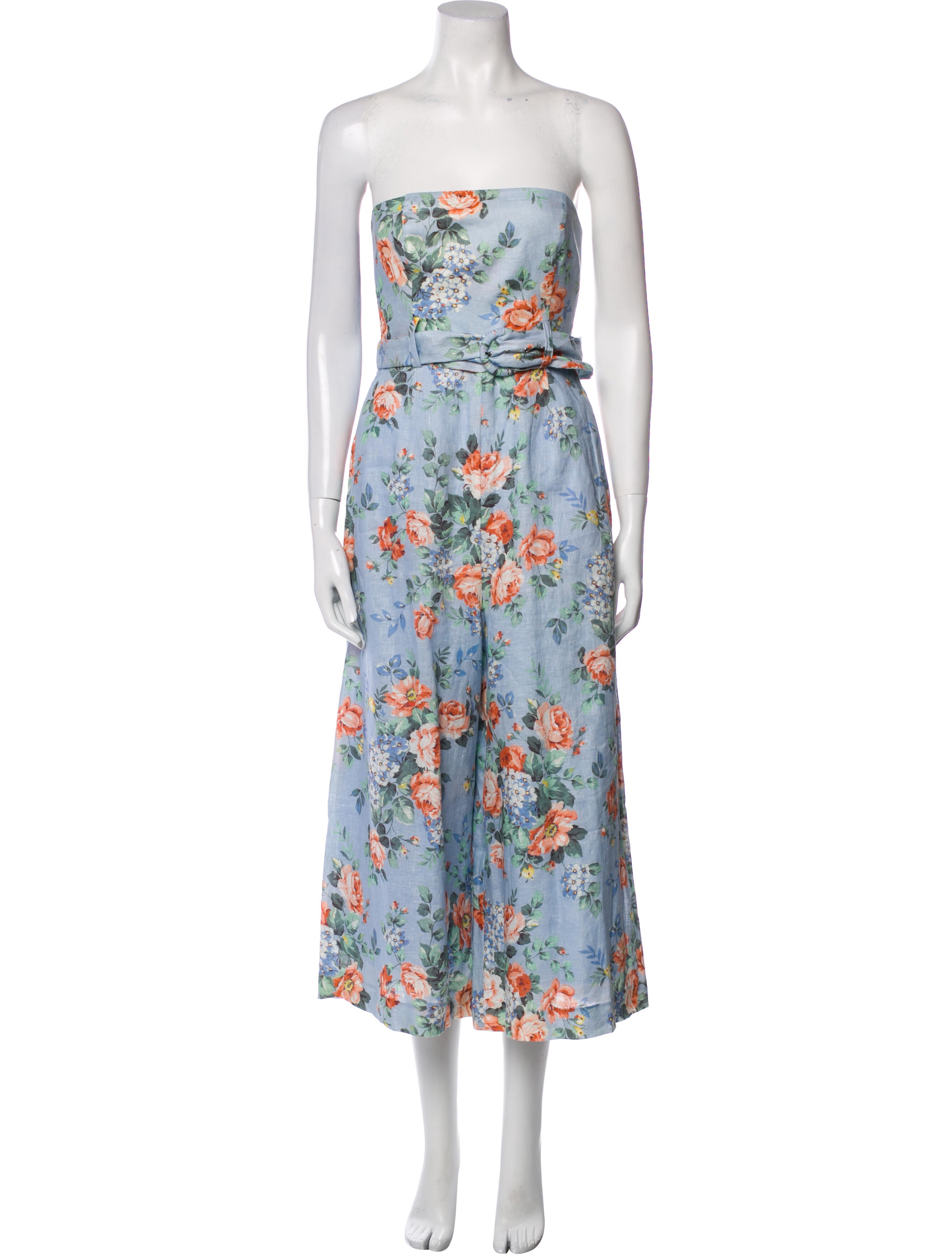 Zimmermann Linen Floral Print Jumpsuit