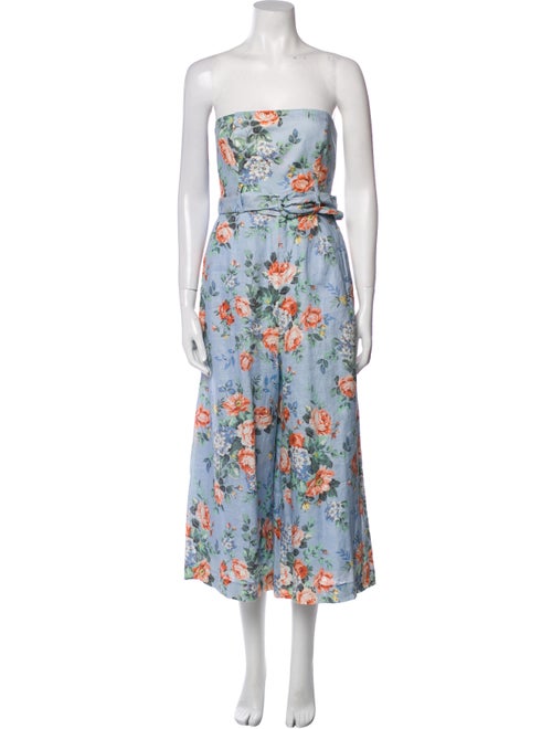 Zimmermann Linen Floral Print Jumpsuit