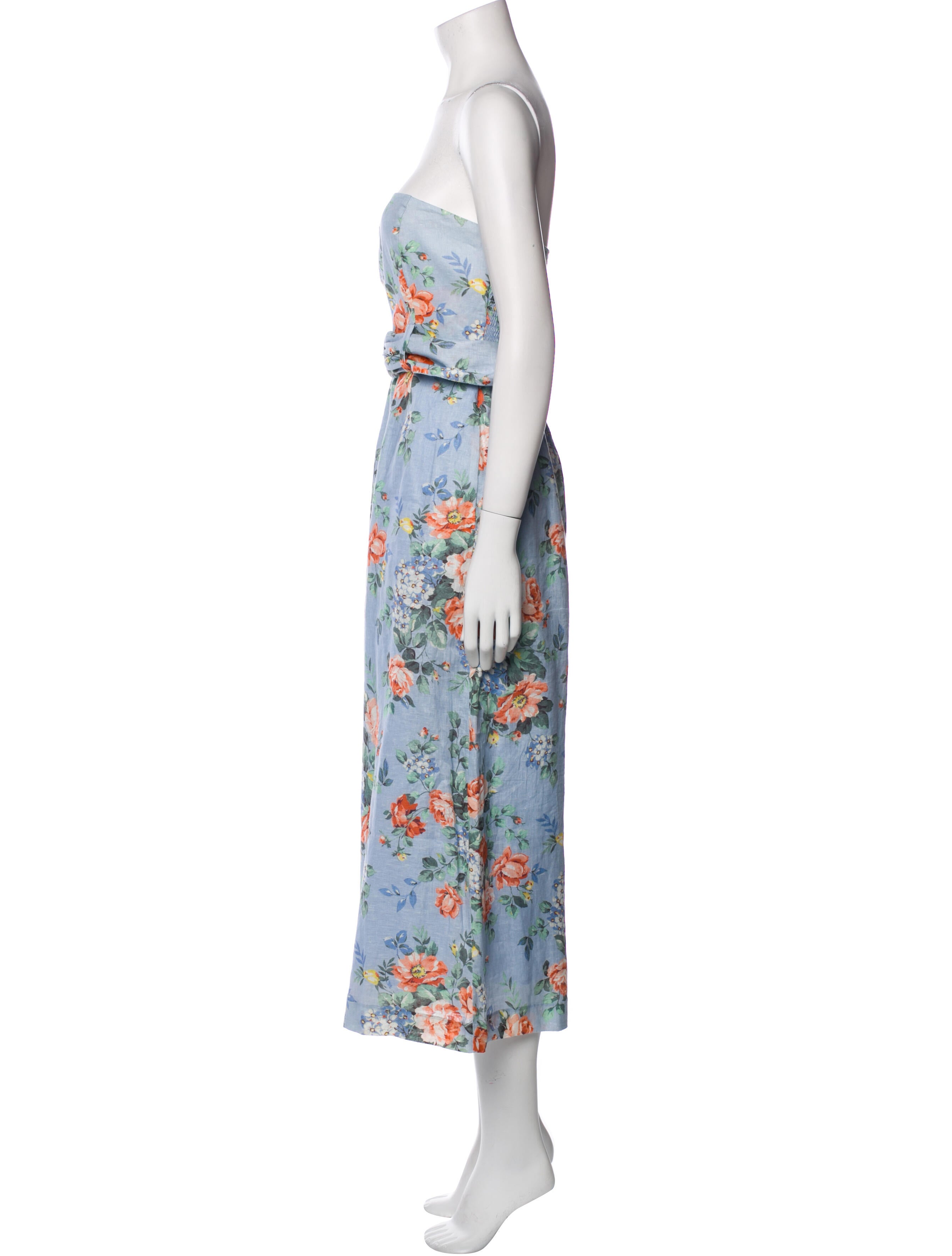 Zimmermann Linen Floral Print Jumpsuit