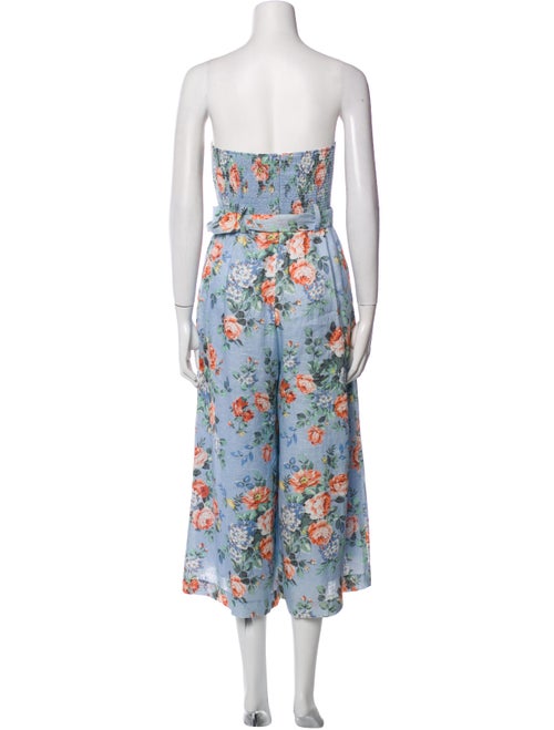Zimmermann Linen Floral Print Jumpsuit