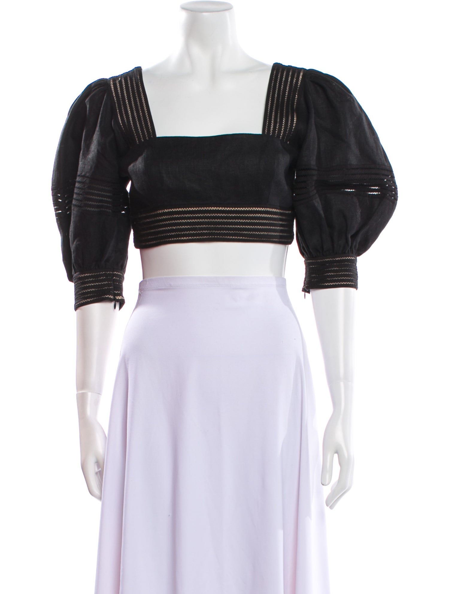 Zimmermann Linen Square Neckline Crop Top