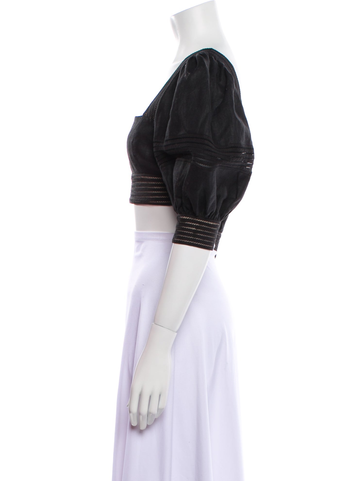 Zimmermann Linen Square Neckline Crop Top