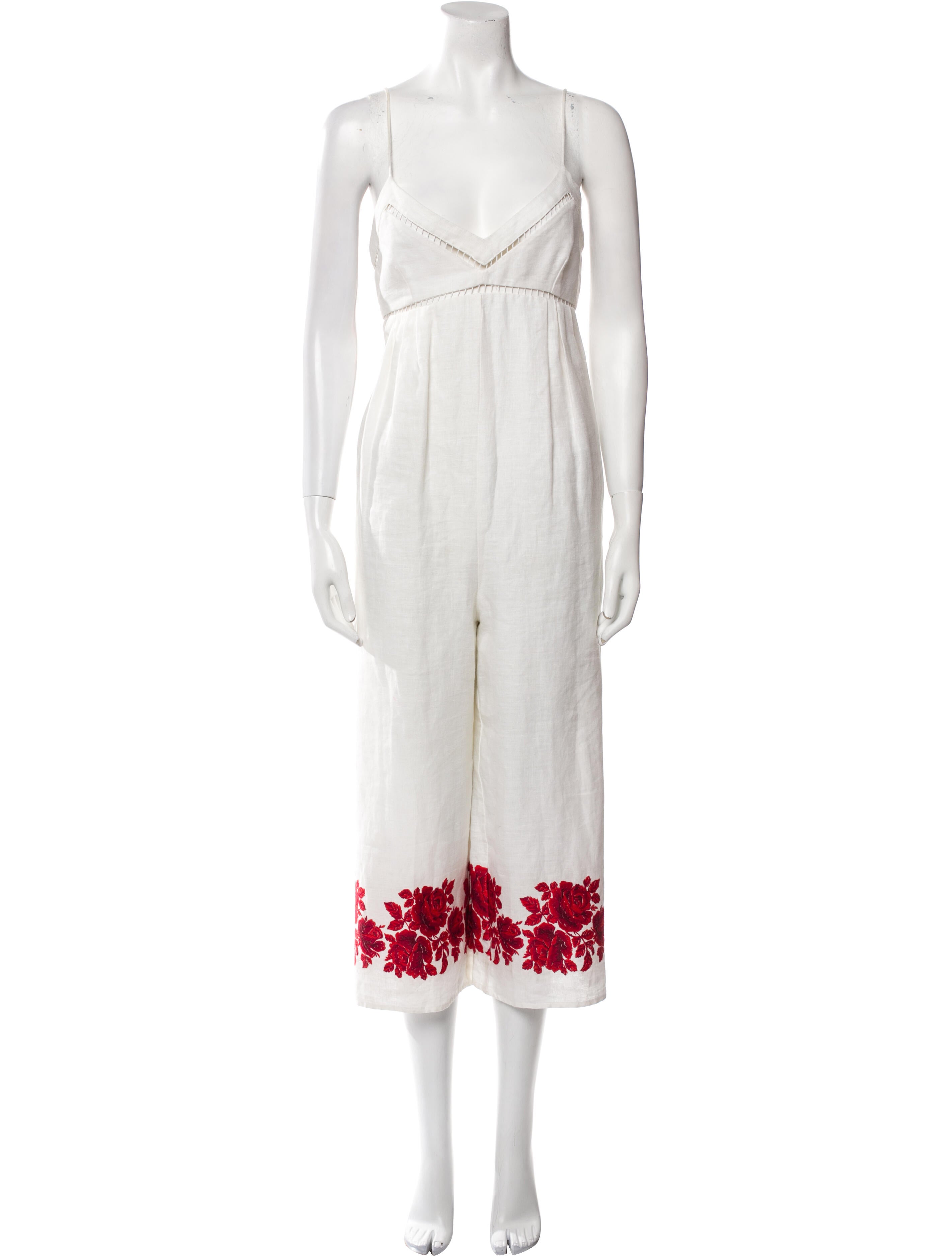 Zimmermann Graphic Print Plunge Neckline Jumpsuit