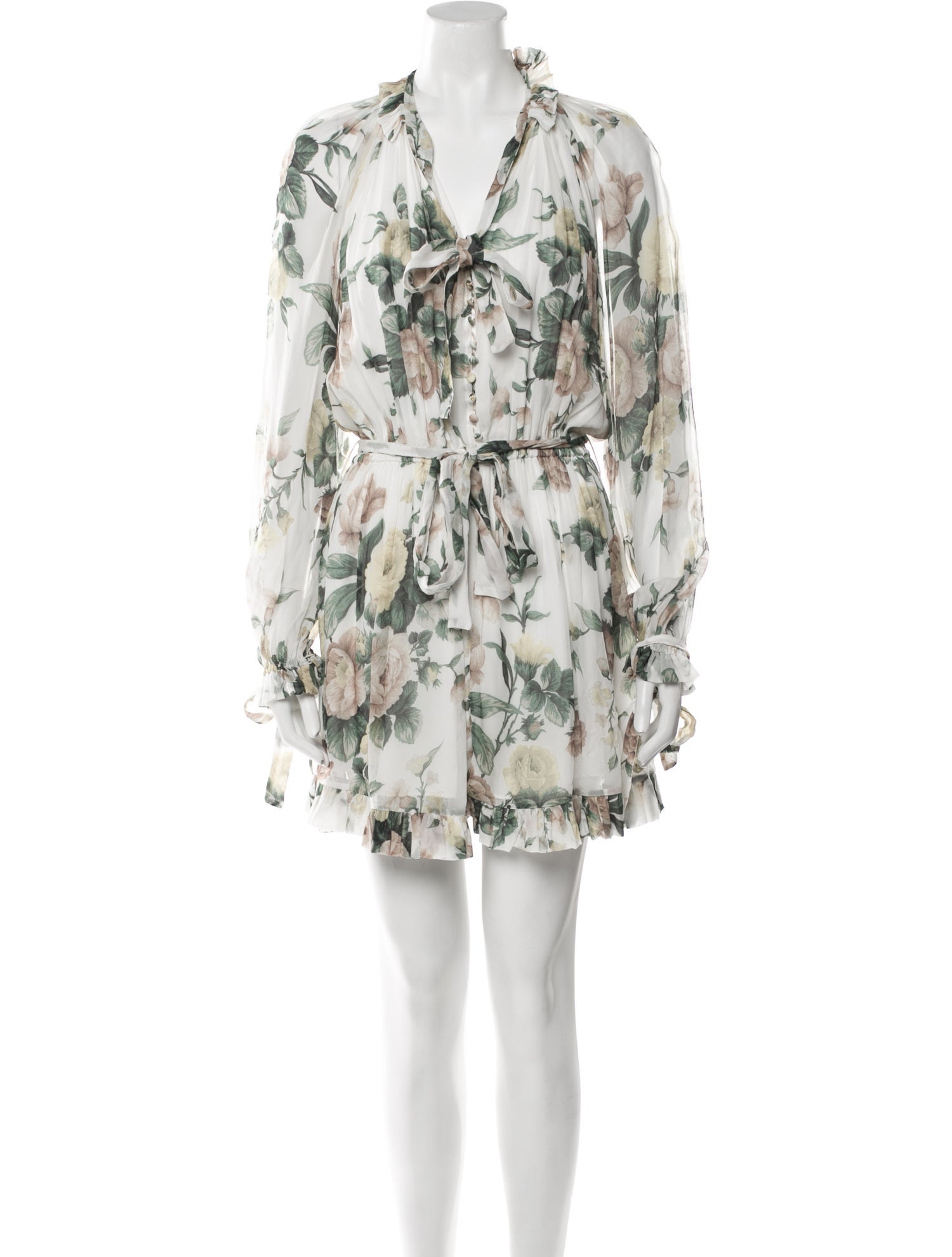Zimmermann Floral Print V-Neck Romper
