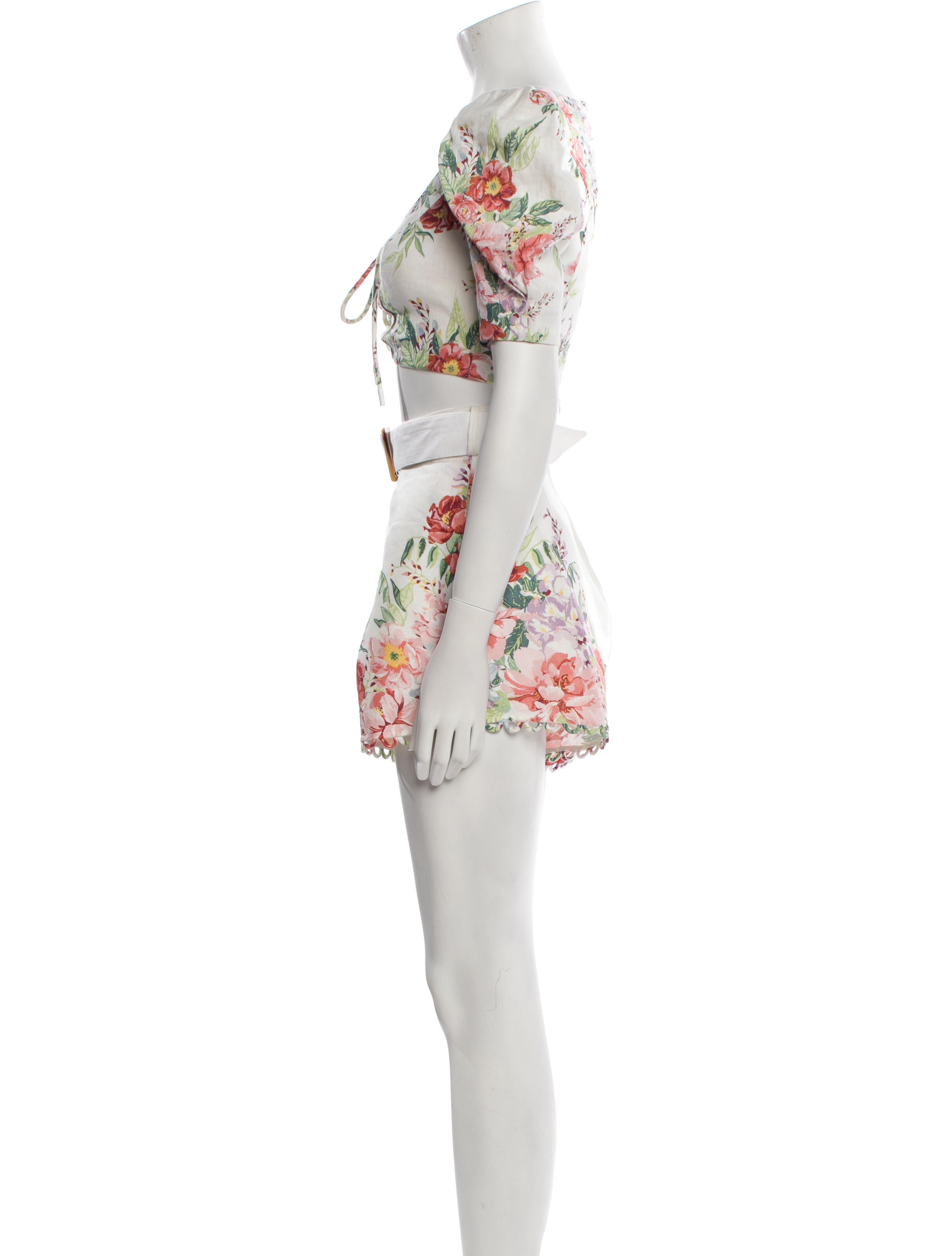 Zimmermann Linen Floral Print Short Set