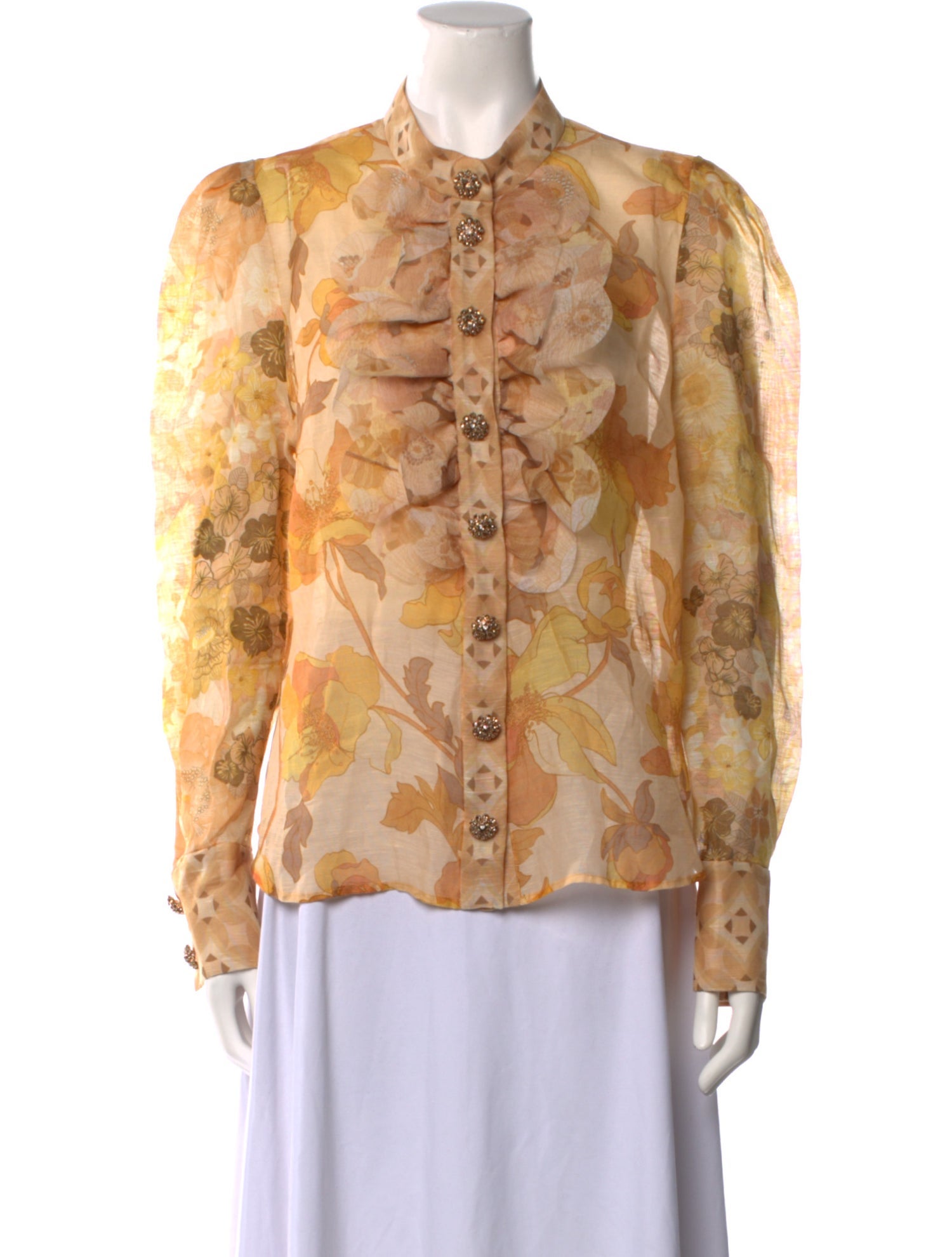 Zimmermann Linen Floral Print Blouse