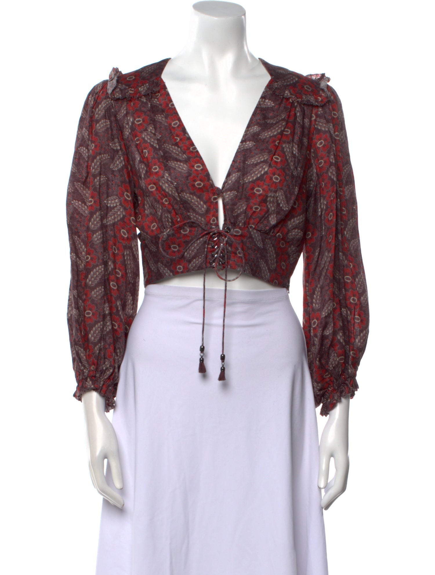 Zimmermann Linen Printed Crop Top