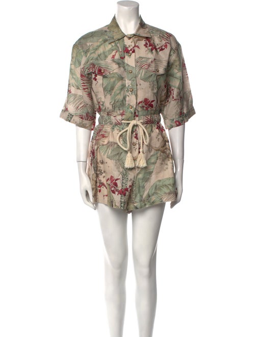 Zimmermann Linen Floral Print Romper