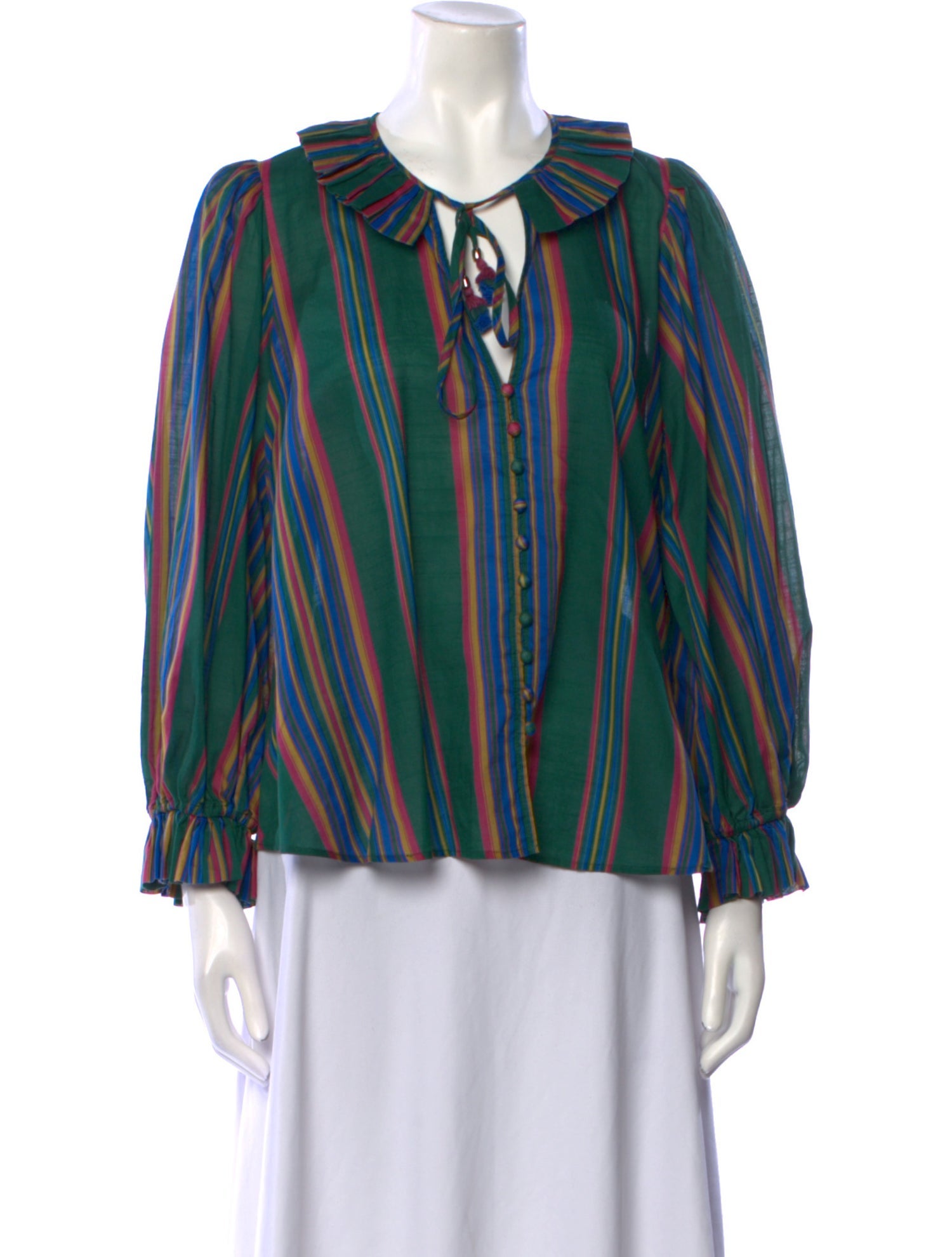 Zimmermann Striped Tie Neck Blouse
