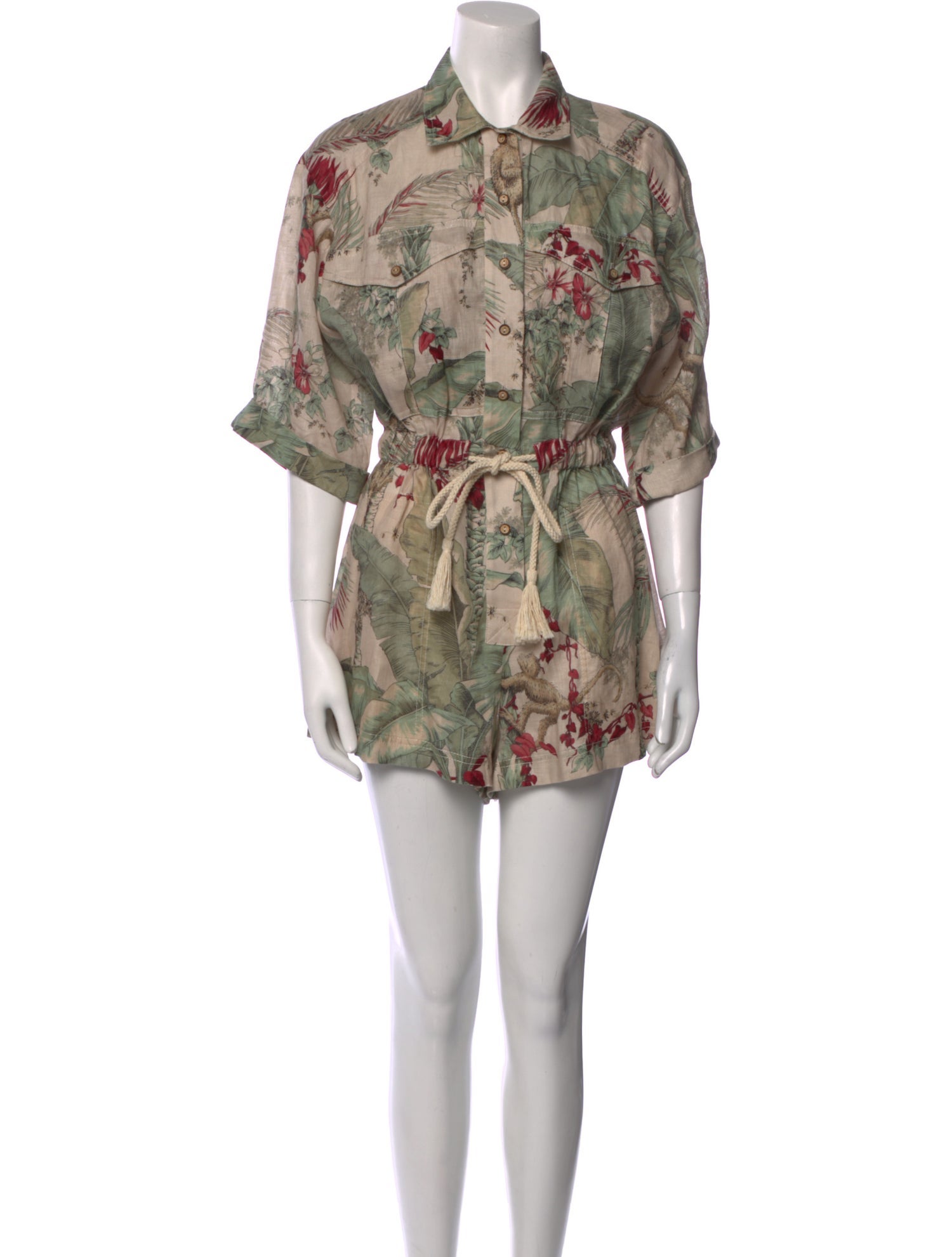 Zimmermann Linen Floral Print Romper