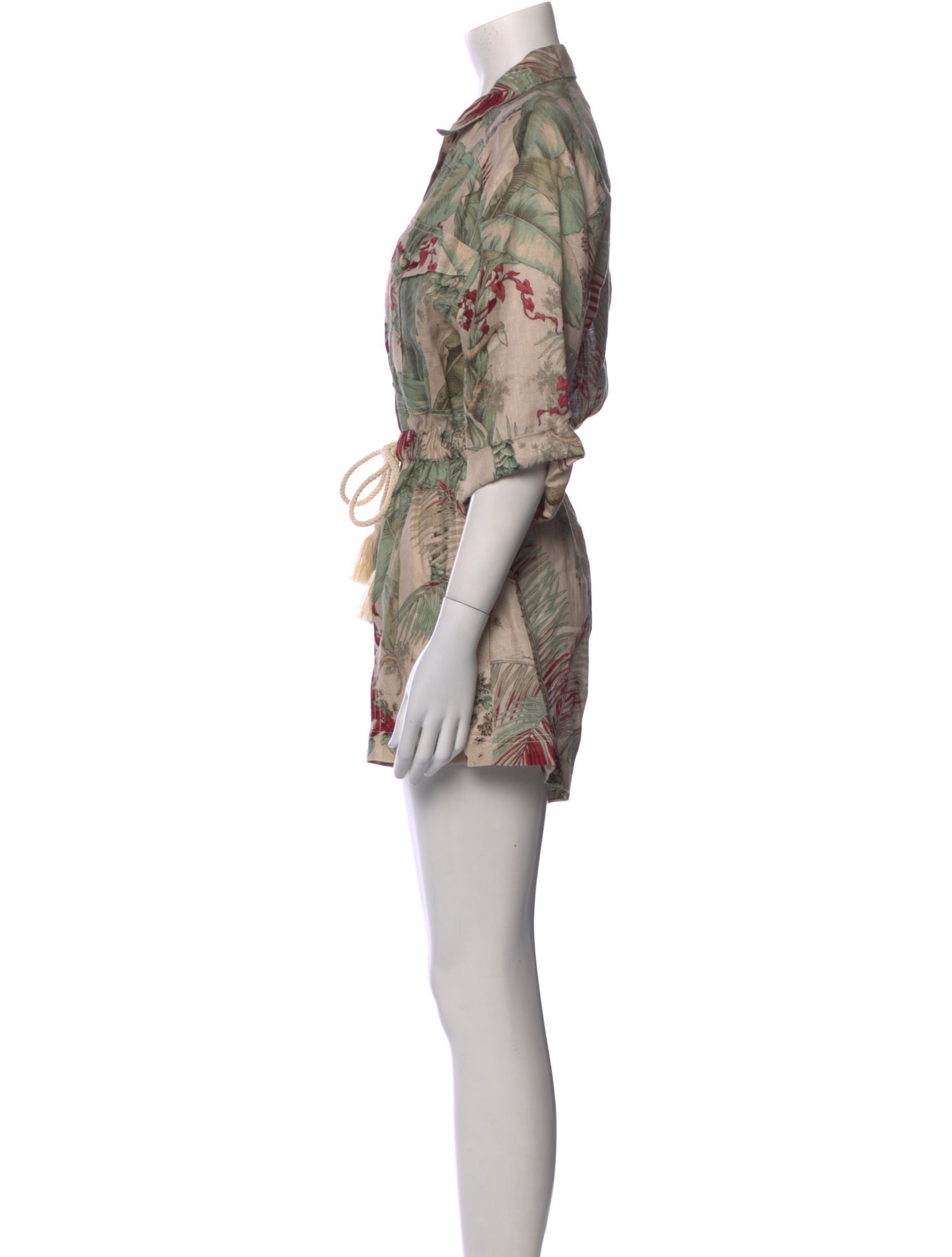 Zimmermann Linen Floral Print Romper