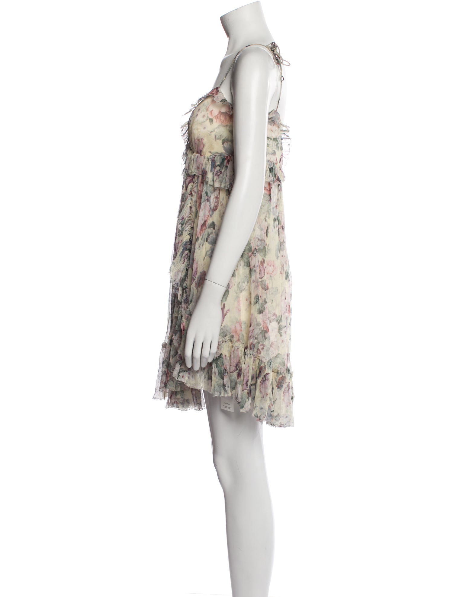 MISA Los Angeles Floral Print Mini Dress - Neutrals Dresses