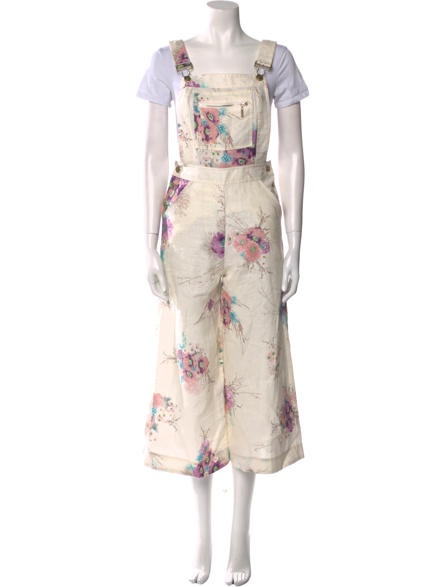 Zimmermann Linen Floral Print Jumpsuit