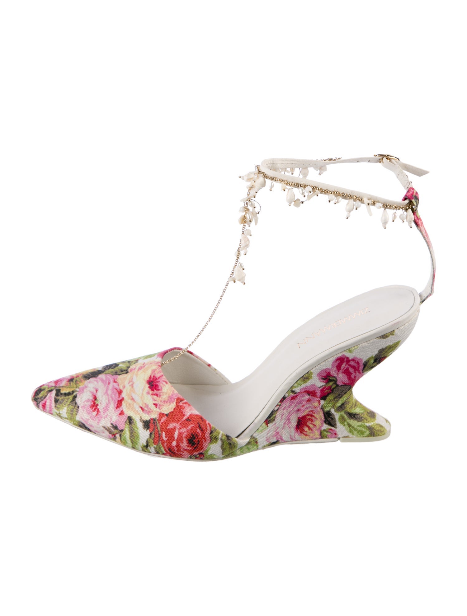 Zimmermann Floral Print T-Strap Pumps