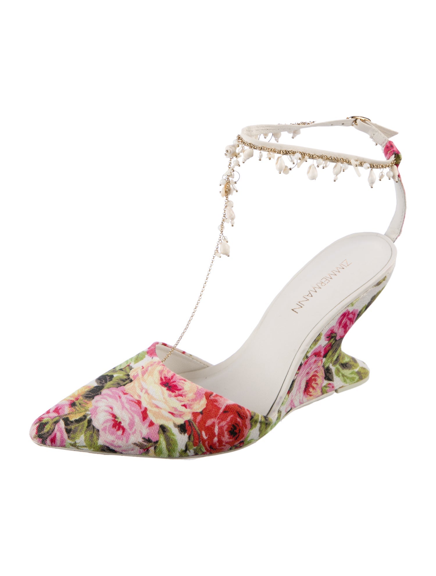 Zimmermann Floral Print T-Strap Pumps