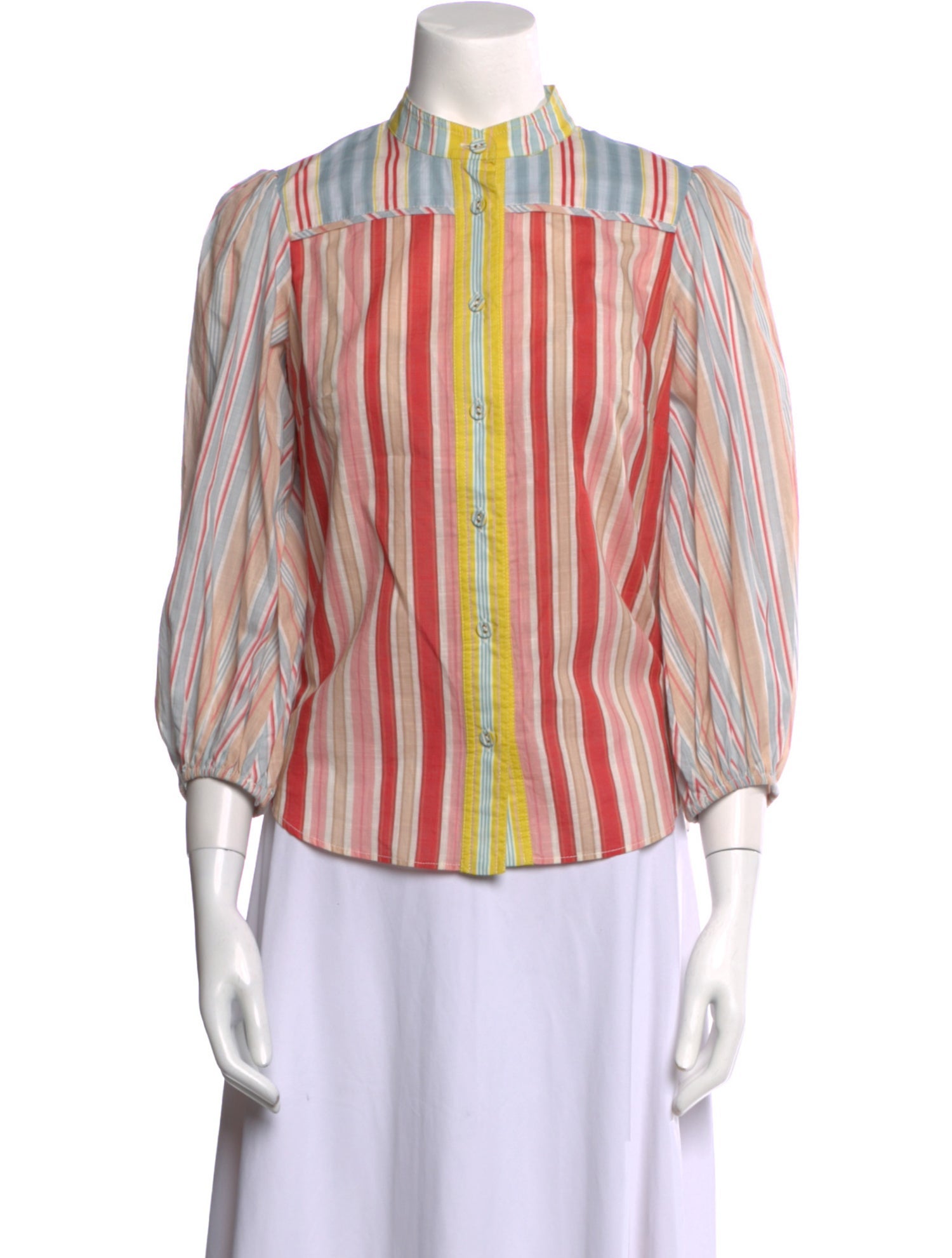 Zimmermann Striped Mock Neck Blouse