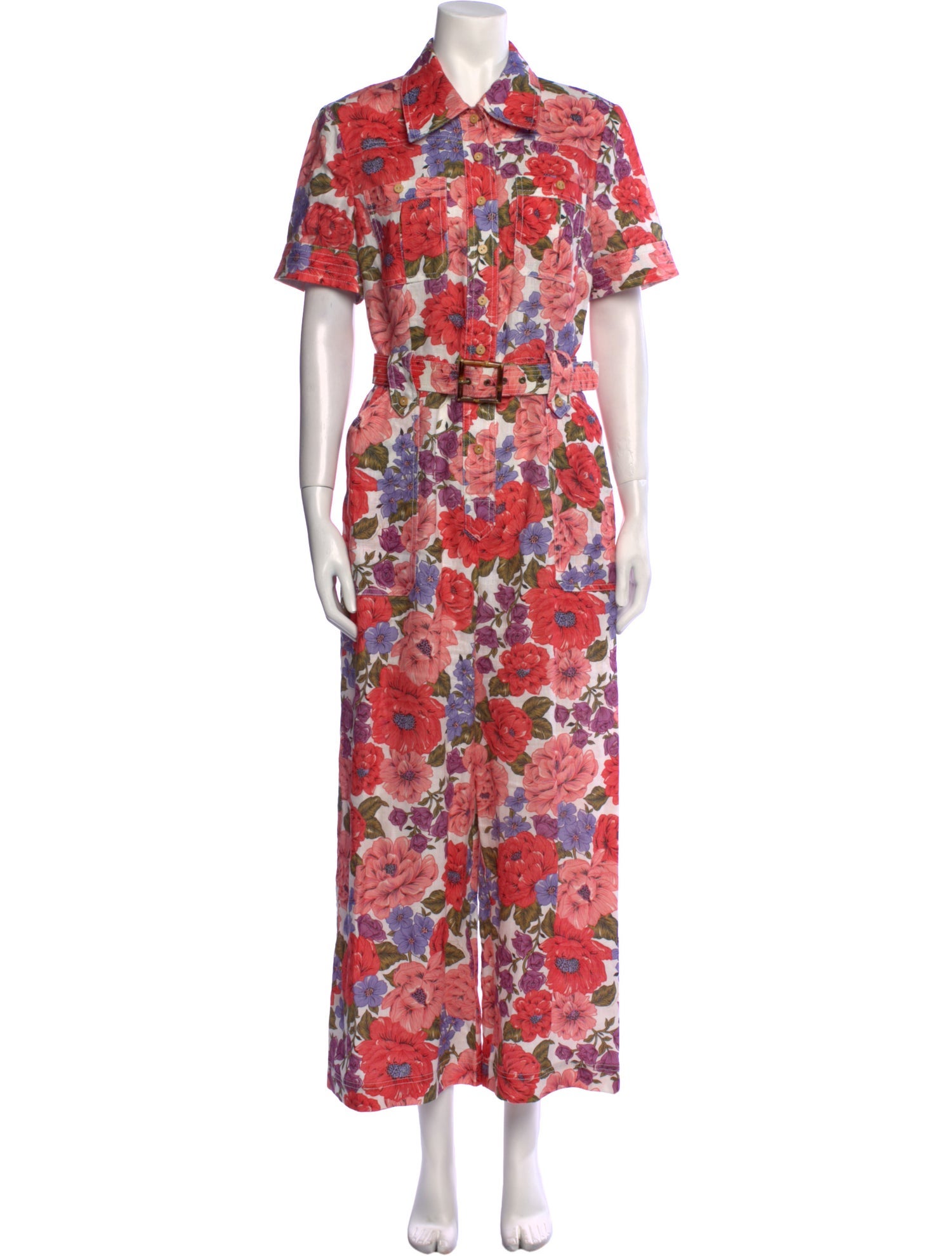 Zimmermann Linen Printed Jumpsuit