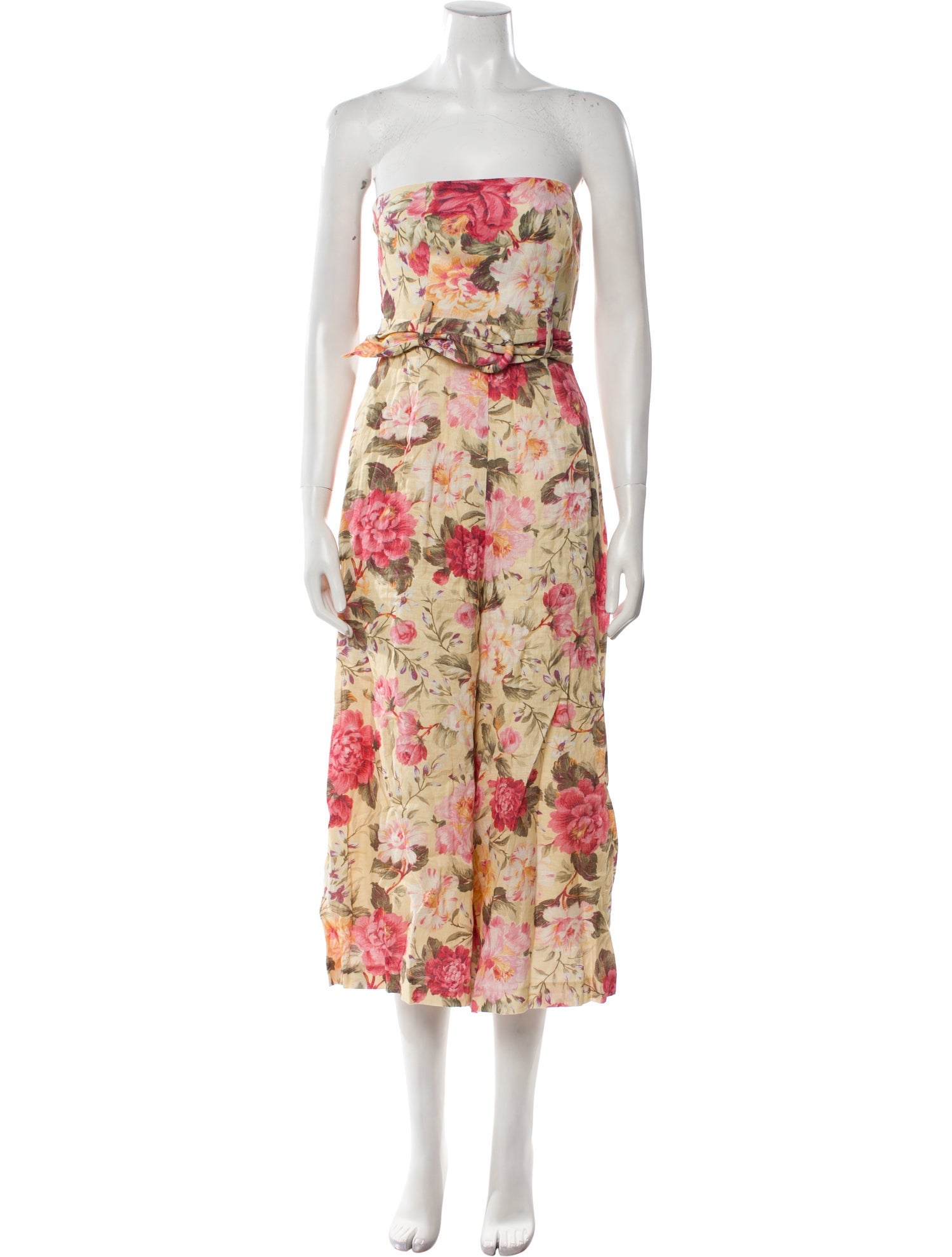 Zimmermann Linen Floral Print Jumpsuit