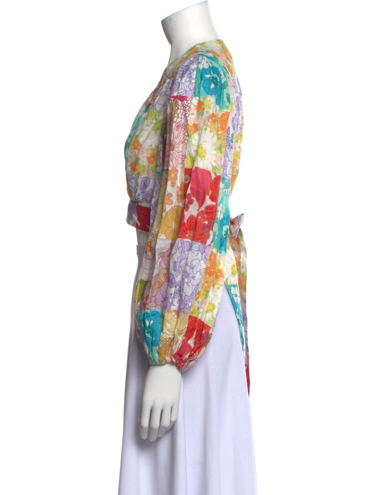 Zimmermann Linen Floral Print Crop Top