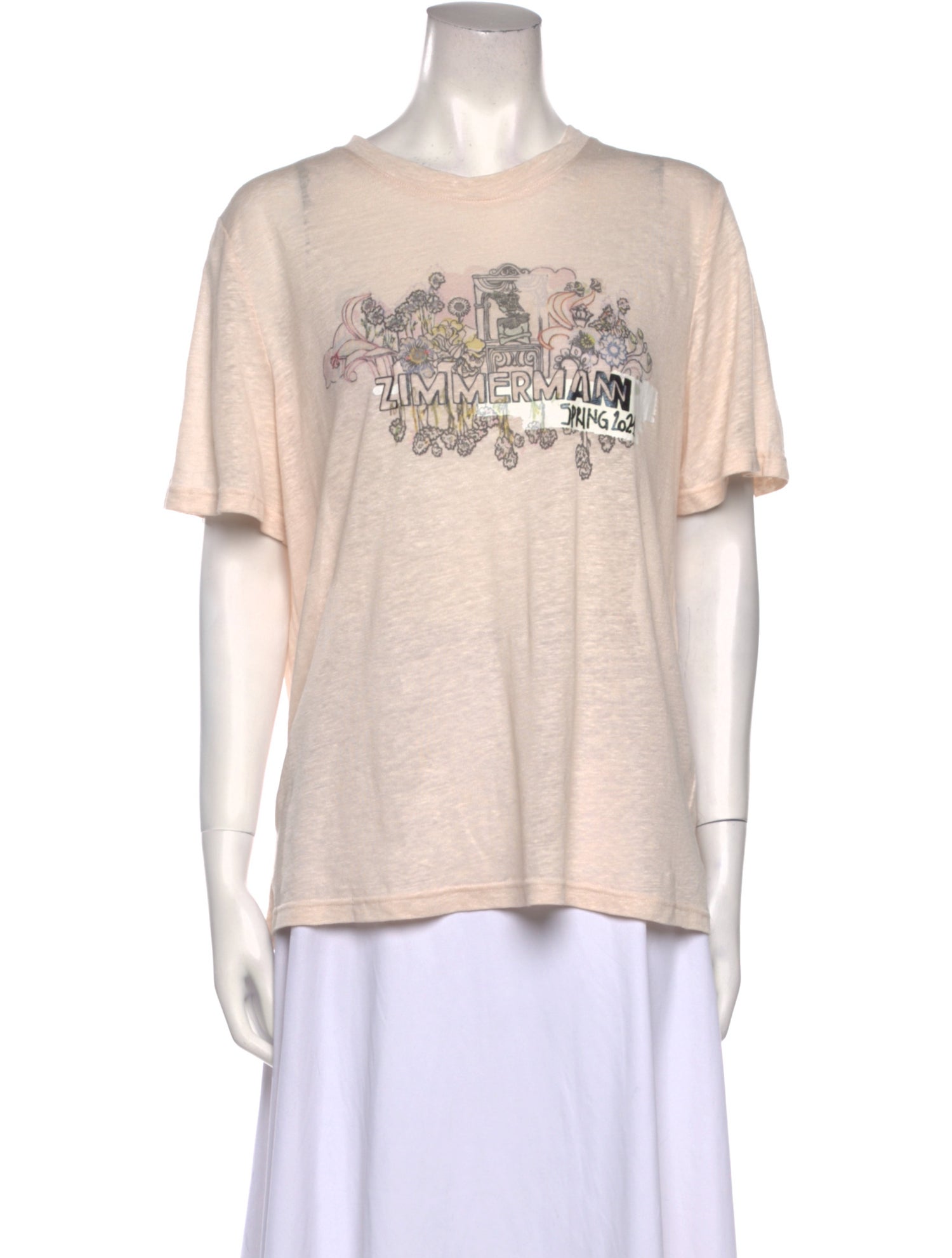 Zimmermann Linen Graphic Print T-Shirt