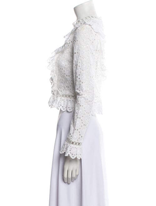 Zimmermann Lace Pattern Mock Neck Crop Top