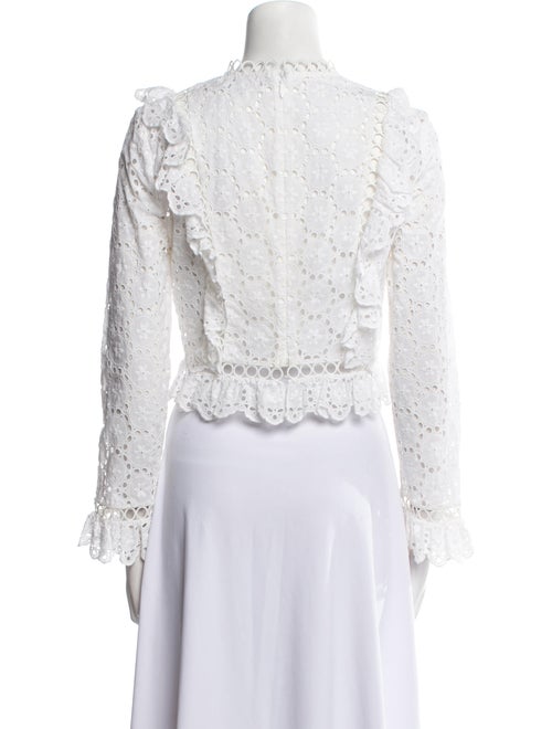 Zimmermann Lace Pattern Mock Neck Crop Top