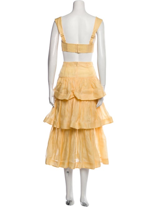 Zimmermann Linen Ruffle Embellishment Skirt Set